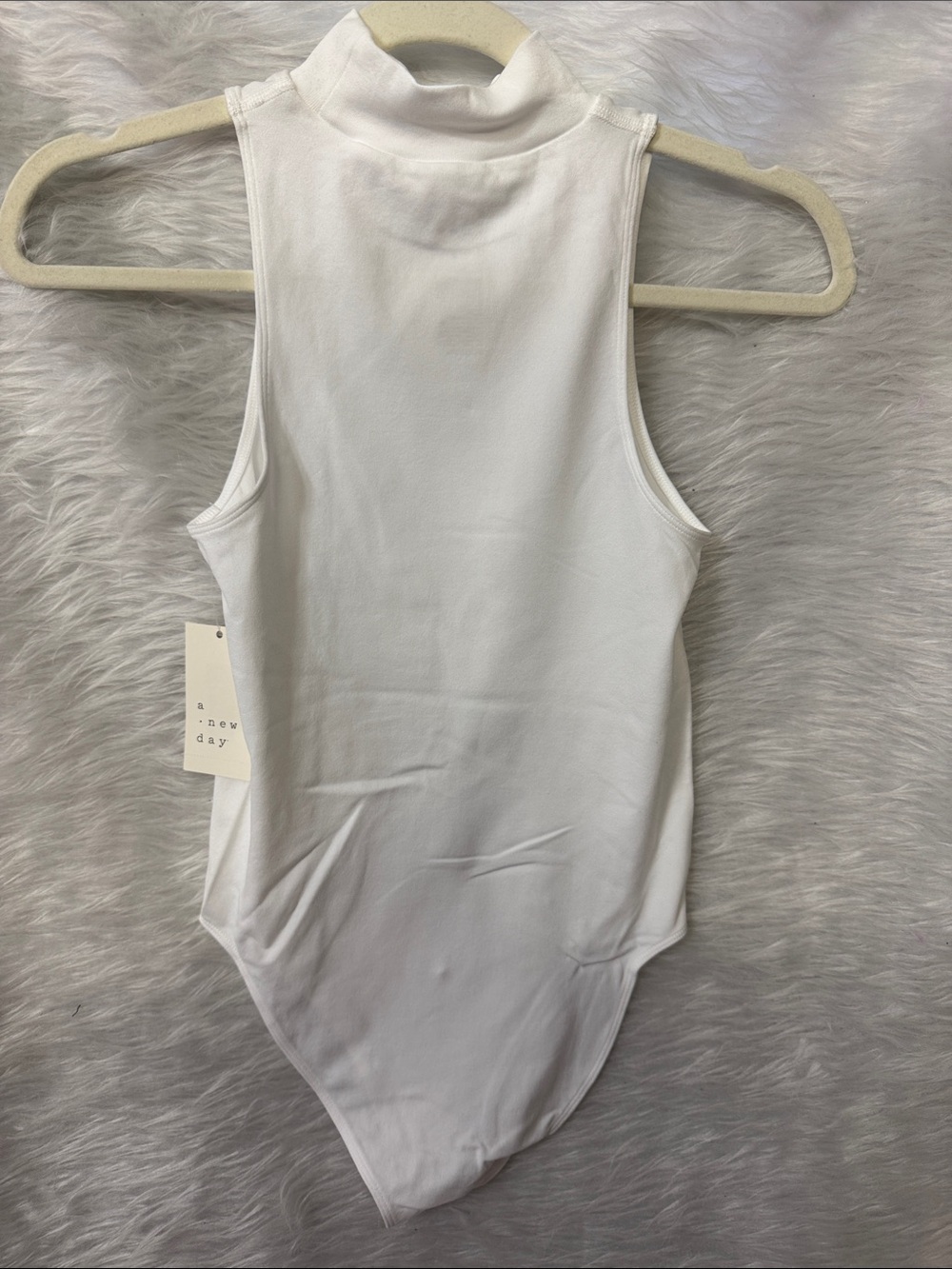 a new day White Mock Neck Sleeveless Bodysuit
